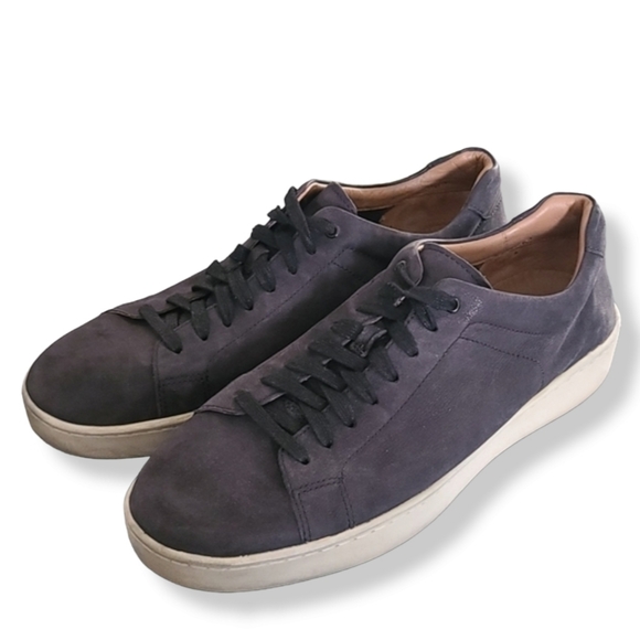 VINCE Slater Graphite Black Suede Leather Minimalist Dress Sneakers 45 11 - Picture 4 of 16